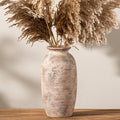 Ceramic Rustic Flower Vase, Large Farmhouse Vases Home Decor, 12.5" Tall Pottery Decorative Pampas Vase for Table Living Room Entryway Mantel Bookshelf Bedroom Bathroom Kitchen
