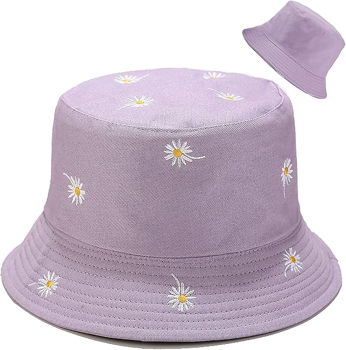XYIYI Cute Bucket Hat Beach Fisherman Hats for Women, Reversible Double-Side-Wear