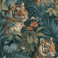 Jungle Peel and Stick Floral Bird Contact Paper Fierce Tiger Removable Botanical Leaf Wallpaper 17.7" x 118.11" Wall Paper Watercolor Self Adhesive for Classroom Bedroom Laundry Room Bathroom