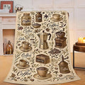 Coffee Blanket Cafe Throw Blanket Food Soft Cozy Fleece Fuzzy Stuffed Plush Flannel Gifts for Girls Women Boys Kids Adults 50"X60"