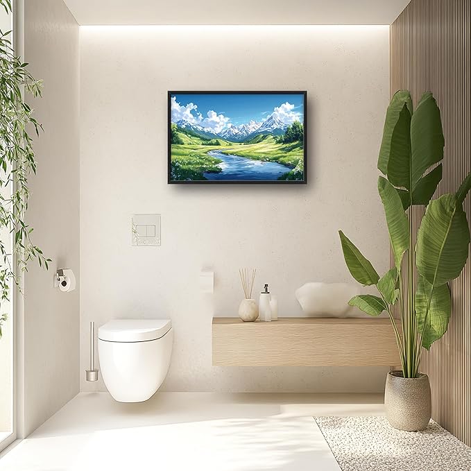 Mountain River Large Wall Art Framed Nature Scenery Wall Decor for Living Room Mountain Landscape Pictures Oversized Canvas Print Painting Modern Extra Large Framed Artwork for Bedroom Office 36"x24"