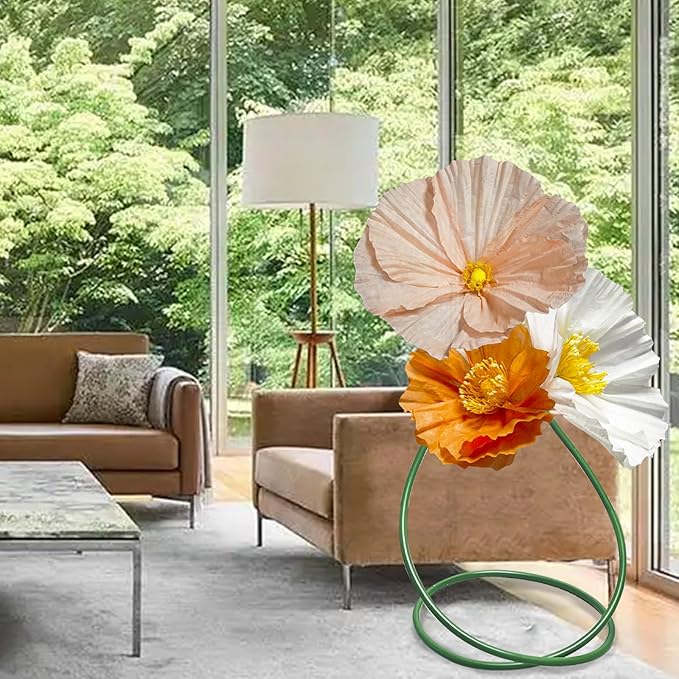 Large Giant Artificial Flowers Decoration - Indoor Outdoor Decor Huge Paper Flower, Realistic Faux Flowers for Home/Office/Living Room /Wedding Ceremony Party /Birthday Party 3pc (Pink Orange White)