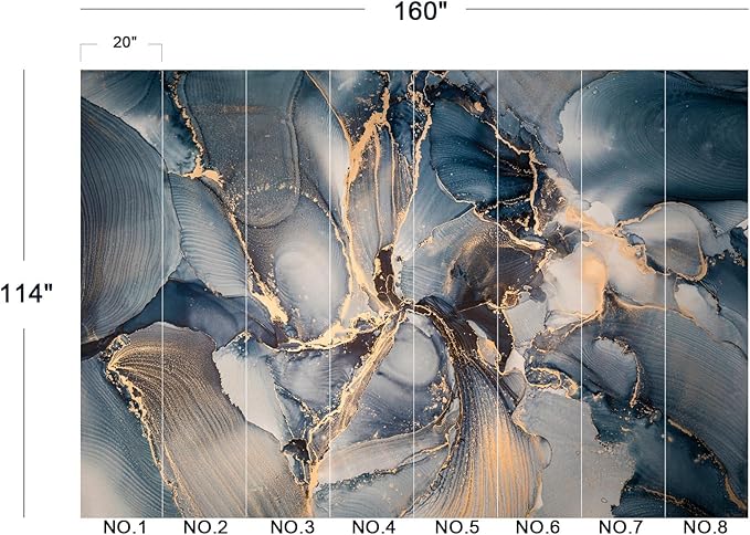 Cliouar-Shining Golden Texture imitating Marble Cutting Peel and Stick 160" x 114"