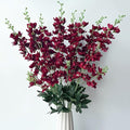 8 pcs Burgundy Delphinium Artificial Flowers, 34.25''Artificial Snapdragon Flowers Tall Fake Flowers Silk Flowers Faux Delphinium Bulk for Tall Vase Home Wedding Garden Table Decor (Burgundy)