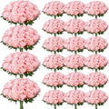 150 Pcs Roses Artificial Flowers, Silk Light Pink Artificial Flowers Petals Long Stem Roses for Wedding Bouquet Home Party Decor