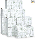 TecUnite 50 Pcs 3x3x3'' Green Floral Paper Gift Candy Boxes Chinoiserie Flower Paper Gift Box Small Green White Hydrangea Party Packaging Bag for Wedding Birthday Cardstock Shower Party Supply Decor