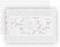 Jayla 2 Pcs Rectangle Lace Placemats for Tables Embroidered Lace Tablemats Vintage Crochet Floral Table Runner Vintage Wedding, Tea Party Decor,12x17 Inch