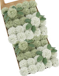 Artificial Flowers, Realistic 50pcs Artificial Rose for DIY Wedding Bouquets Centerpieces Arrangements, Sage Green Dahlia Flowers with Stem for Bridal Shower Party Home Decorations