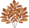 3PCS Bronze Glittered Artificial Leaf Spray Picks 31 inch Tall for Christmas Winter Autumn Wreath Tree Swag Floral Arrangment Vase Holiday Wedding, Bronze