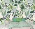 Cliouar-Watercolor Green Leaves Tropical Plants Bedroom Living Room Decoration Mural Wallpaper 158" x 110"(Not Self-Adhesive)