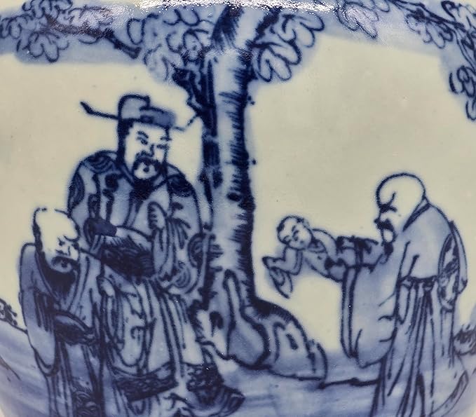 Retro Antique Like Style Blue and White Porcelain ancients Ceramic Covered Jar Vase, Ginger Jar,China Ming Style, Jingdezhen (LJ8)