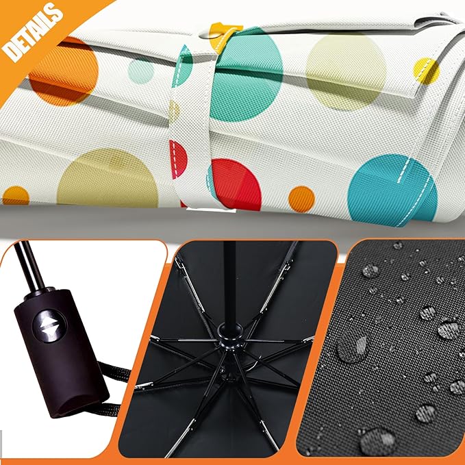 Small Compact Travel Automatic Folding Umbrella for Women, Portable Lightweight, Rain, Wind, UV Sun Shade