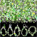 Assorted 200-260PCS Green Acrylic Beads for Bracelet Making, Flower Bow Candy GummyBear Bracelet Charms,Cute Beads for Jewelry Making DIY Necklace Keychain Phone Charm Christmas Gift