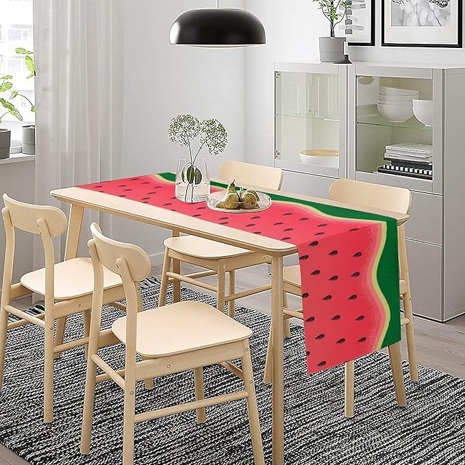 Watermelon Table Runner,Summer Fruit Tropical Birthday Party Decorations Dining Room Home Kitchen Table Decor 13 x 36Inches