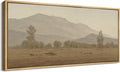 SIGNFORD Extra Large Framed Canvas Print Wall Art Misty Mountain Landscape Tranquil Nature Scenery Illustrations Modern Art Calm Warm for Living Room, Bedroom, Office - 60"x30"