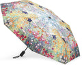 Vibrant Flower Garden Umbrella, 42" Automatic Open and Close Travel Umbrella for Rain, Wind and Sun, Compact, Folding