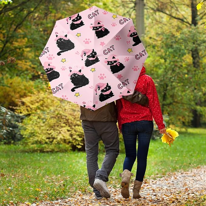 Small Compact Travel Automatic Folding Umbrella for Women, Portable Lightweight, Rain, Wind, UV Sun Shade