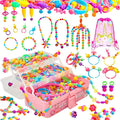 Orian Pop Beads Jewelry Making Kit for Girls – Extra-Large 850+ Piece Set with Hairbands, Bracelets & Rings – Snap Beads for Kids Ages 3+, DIY Jewelry Kit with Unicorn Gift Bag & XL Storage Case