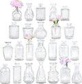 Glass Bud Vase Set of 24, Small Clear Flower Vases for Centerpieces in Bulk, Mini Vintage Vase for Wedding Decor, and Home Table Décor