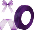 3/4 Inch x 50 Yards Sheer Organza Ribbon Chiffon Ribbon for Gift Wedding Flower Bouquet Wrapping Decorations Crafts (Purple)