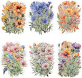 120 Pcs Waterproof Floral Stickers Set, Clear Botanical Journaling Stickers for Scrapbooks, Planners, Cards, DIY Crafts, Laptop & Water Bottle Decoration