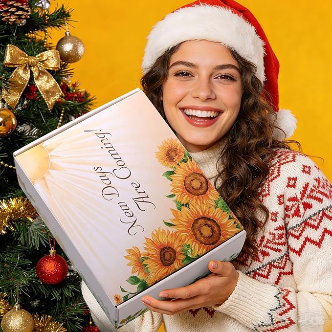 Sunflower Birthday Gifts for Women Self Care Gift - Sending Sunshine Gifts Box Get Well Soon Sympathy Gift Basket for Women New Mom Care Package, Christmas Gifts Relaxation Gifts for Mom Her Coworkers