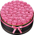 50 Preserved Roses in a Gift Box for Her - Forever Flowers for Delivery, Eternal Rose Mothers Gifts for Mom, Wife Anniversary Birthday Gifts for Women, Pink