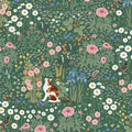 Heroad Floral Peel and Stick Wallpaper Green Wallpaper Boho French Country Contact Paper Vintage Cat Birds Removable Self-Adhesive Wall Paper for Bedroom Kitchen Cabinets Decoration Vinyl 17.3”x78.7”