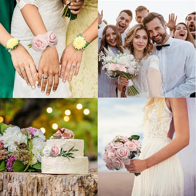 JOYLEX Artificial Flowers Realistic Roses, Real Looking Fake Roses with Stem for DIY Wedding Bouquets Centerpieces Bridal Shower Party Home Romantic Decorations (Light Pink, Regular 3" - 200pcs)