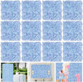 Blue Flower Wall Panels Backdrop: Wedding Artificial Flower Wall Backdrop 3.75ft by 5ft Hydrangea Floral Wall for Anniversary Graduation Party Decoration (12 Pcs 15 x 15 Inch)