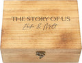 Let's Make Memories Personalized Wooden Keepsake Box With Hinged Lid - Wood Memento Box - Decorative Storage - Home Decor - For Couples, Wedding, Newlyweds - Laser Engraved - Story of Us