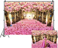 Renaiss 12x10ft Pink Cherry Blossom Backdrop Fairy Tale Romantic Pink Flowers Tree Butterfly Floral Petal Falling Boulevard Photography Background for Wedding Newborn Party Decor Photo Props