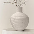 Oakrain Large Flower Vase with Groove Texture, 13" Tall Floor Vase, Narrow-Mouth Handcrafted Decorative Centerpiece for Modern Home Decor
