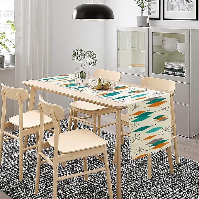 Mid Century Modern Table Runner,Table Runners for Kitchen Dining Modern Tables Decor Decoration for Kitchen Family Dinner Table Holiday Party Farmhouse 13 x 90 Inch