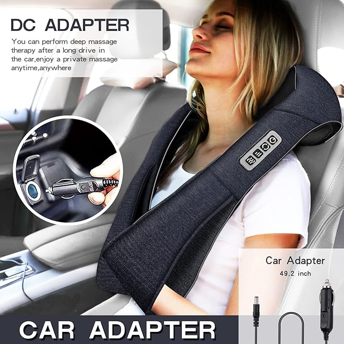 Mo Cuishle Shiatsu Back Shoulder and Neck Massager with Heat, Electric Deep Tissue 4D Kneading Massage, Best Gifts for Women Men Mom Dad, Fathers Day, Mothers Day, Christmas Gifts