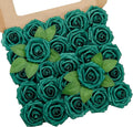 Artificial Flowers, 50pcs Hunter Green Artificial Rose for DIY Wedding Bouquets Centerpieces Arrangements, Fake Flower with Stem for Party Home Decrration