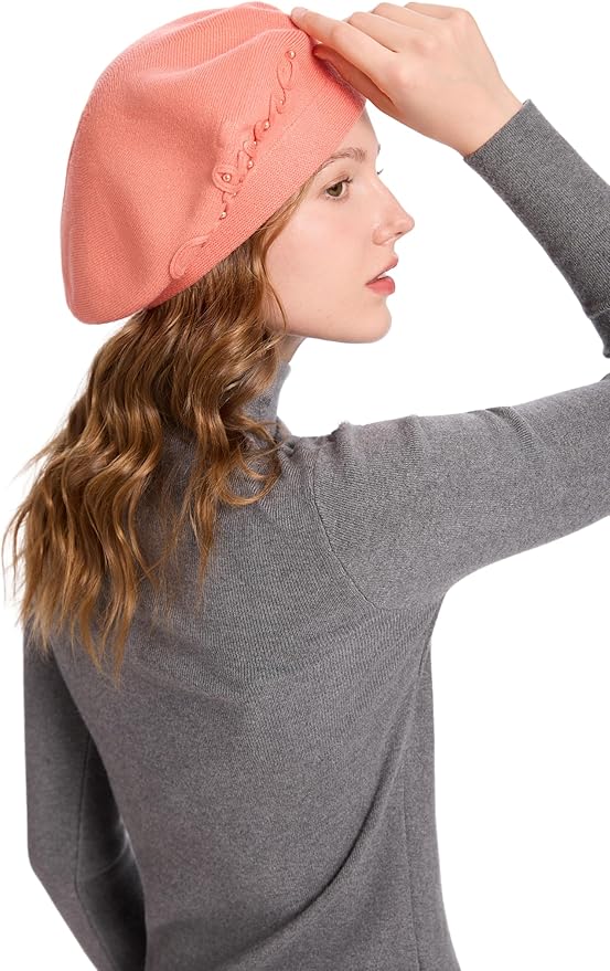 Winter Women French Beret Hat Kaschmir Solid Color Knitted Berets