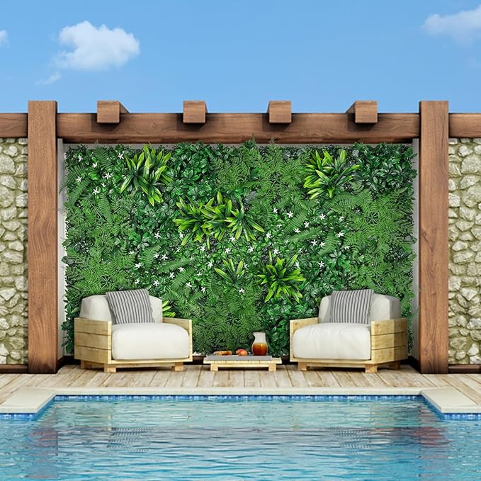 Grass Wall, Artificial Boxwood Panels 40"x120"(33.33 SQFT), Privacy Hedge Fence Screen with UV Protection, Greenery Backdrop for Indoor Home Wedding Decor and Outdoor Garden Backyard