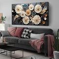 Large Wall Art for Living Room Bedroom Home Office Gold Flower Pictures Wall Art Modern Floral Artwork Framed Wall Decor Canvas Prints 29x59 In