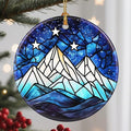 Christmas Ornaments, 2.8 Inch Ceramic Hanging Ornament, Christmas Tree Ornaments, Xmas Decorations, Holiday Decorations, Holiday Party Gifts, and Xmas Gift Ideas - Starry Night Peaks