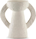 Serax Decorative Vase with Handles | Earth interior accessories by Marie Michielssen | White Paper Mache Home Decor Living Room on Coffee Table | Kitchen Decorations | Entryway Table Decor Shelf Pot L