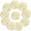 10PCS Silk Hydrangea Heads with Stems Artificial Flowers for Wedding Party Home Decor (Champagne)