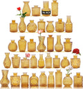 36Pcs Glass Bud Vases Set, Small Flower Vintage Vases for Centerpieces, Mini Vase in Bulk for Rustic Wedding, Party, Birthday Party, Festival Table Decorations and Home Decor, Amber