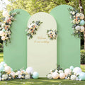 Sage Green Beige Arch Backdrop Cover 7.2FT 6.6FT 6FT Wedding Arch Covers Set of 3 Spandex Fitted Fabric Backdrops Double-Color Arch Covers Stretchy Backdrop for Party Baby Shower Birthday Decoration