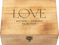 Let's Make Memories Personalized Wooden Keepsake Box With Hinged Lid - Wood Memento Box - Decorative Storage - Home Decor - For Couples, Wedding, Newlyweds - Laser Engraved - LOVE