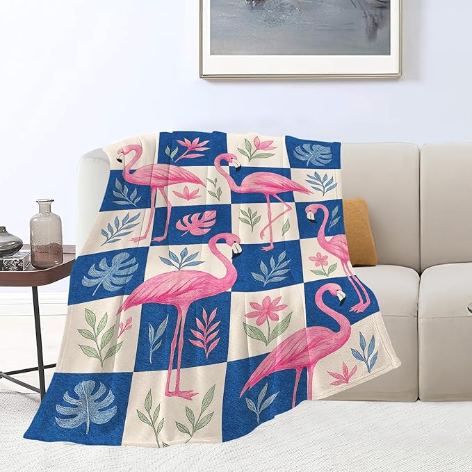 Flamingo Blanket Tropical Flamingo Throw Blanket Soft Cozy Fleece Fuzzy Stuffed Plush Flannel Animal Gifts for Girls Women Boys Kids Adults 40''x50''