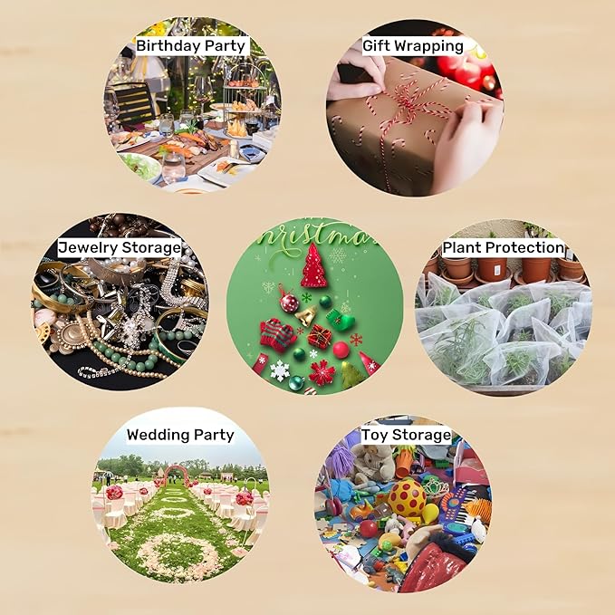 QIANHAILIZZ 50 Pack 12 x 16 Inch Drawstring Jewelry Gift Organza Bags Plant Covers Plants Protection Bag D5B (A-ORANGE)