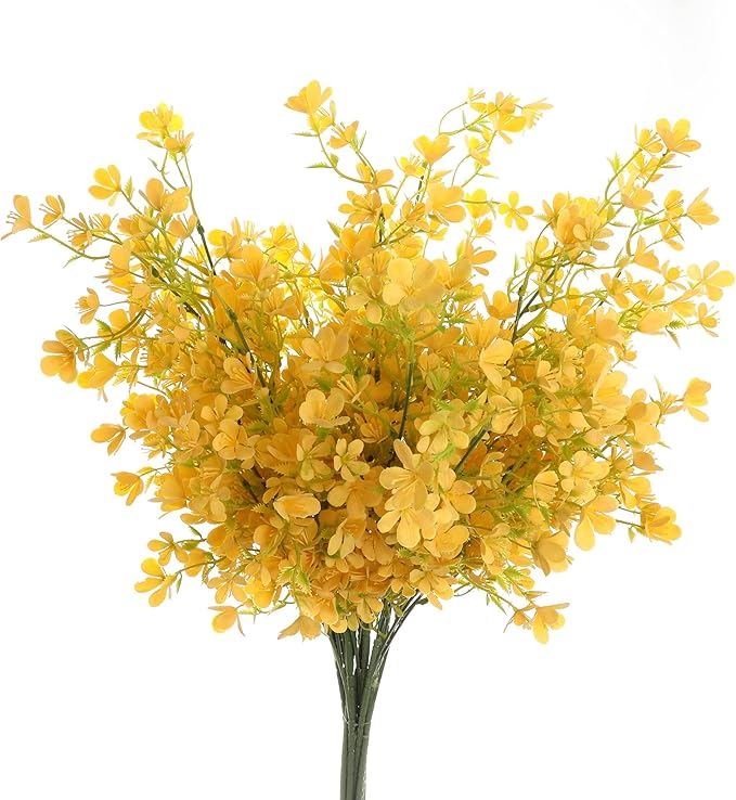 Grand Verde 29” Yellow Plastic Flowers Artificial Bouquet Faux Greenery Long Stems for Tall Vase, DIY Crafts Home Decoration, Bulk 5pcs