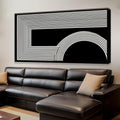 TAIJXAGSG Large Abstract Wall Art Black And White Wall Art Geometric Line Print Painting Artwork Canvas Art Wall Decor Simple Picture Artwork For Living Room Bedroom Office Home Decor 29"X 58"