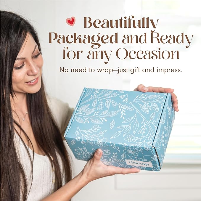 Unboxme Birthday Gift Basket for Women - Soothing Self Care Box with Fluffy Socks, Ceramic Mug, Chai Tea, Honey & Cinnamon for Mom, Sister, Friends and Coworkers